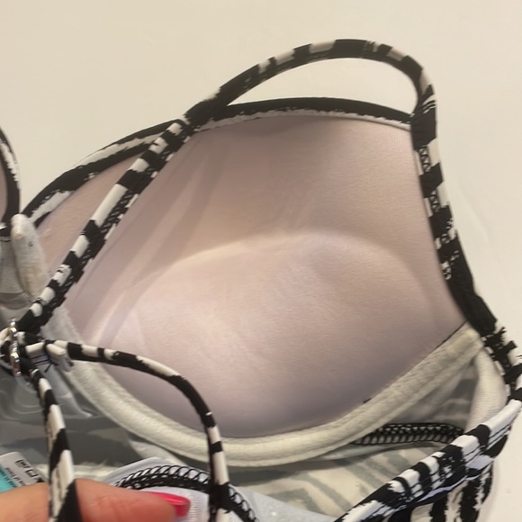 LOVE your ASSETS by Sara Blakey SPANX Tankini PUSH UP swim top black white Small - Picture 5 of 11